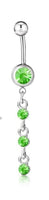 Green Stones Belly Button Ring