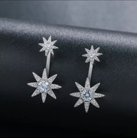 Silver Star Jacket Earrings