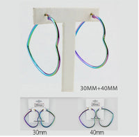 Rainbow Heart Hoops