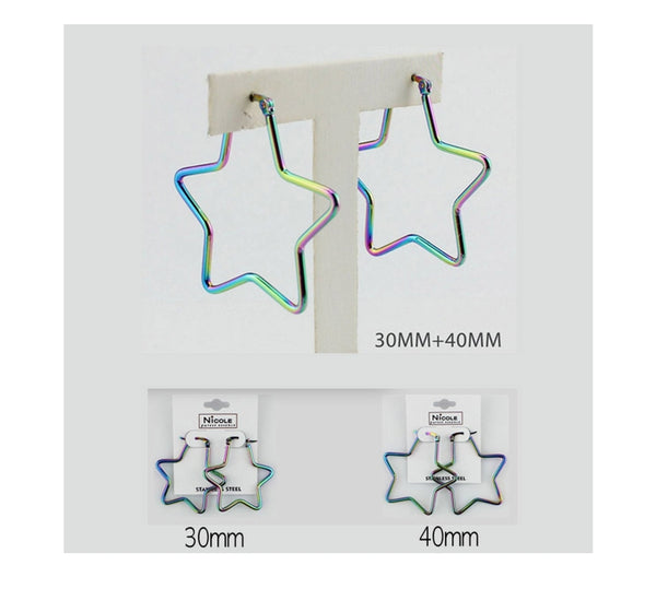 Rainbow Star Hoops