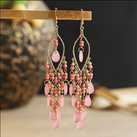 Peach Dangly Drop Earrings