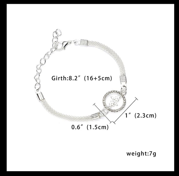 Silver Heartbeat Bracelet