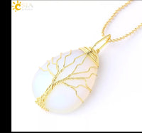 Opal Gold Tree Necklace