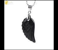 Obsidian Stone Wing Necklace