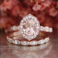 Rose Gold Champagne Ring Set