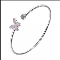 Pink Butterfly Cuff Bracelet