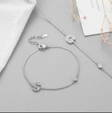 Dainty Initial Silver Bracelet