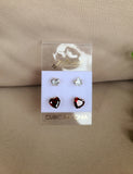 Cubic Zirconia Hearts Earring Set