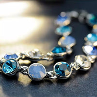 Round Crystal Silver Bracelet