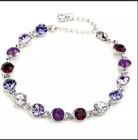 Round Crystal Silver Bracelet