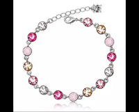 Round Crystal Silver Bracelet