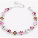 Round Crystal Silver Bracelet