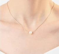 Rose Gold Pearl Necklace