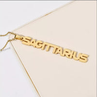 Gold Vertical Zodiac Necklaces