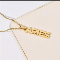 Gold Vertical Zodiac Necklaces