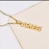 Gold Vertical Zodiac Necklaces