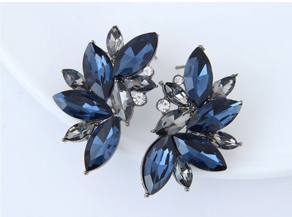 Navy & Grey Diamond Earrings