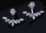 Cubic Zirconia Teardrop Jacket Earrings