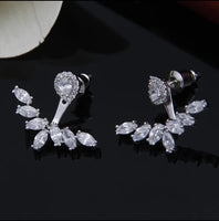 Cubic Zirconia Teardrop Jacket Earrings