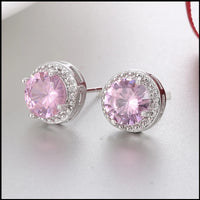 Cubic Zircon 8mm Stud Earrings