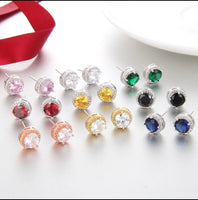 Cubic Zircon 8mm Stud Earrings