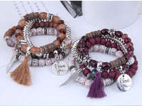 Boho Tassel Wing Bracelet Sets