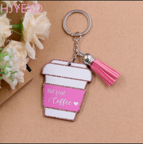 But First Coffee Keychain