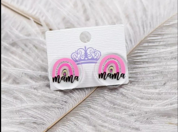 Clear Mama Stud Earrings