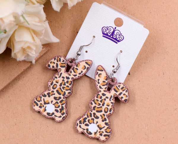 Animal Print Bunny Earrings