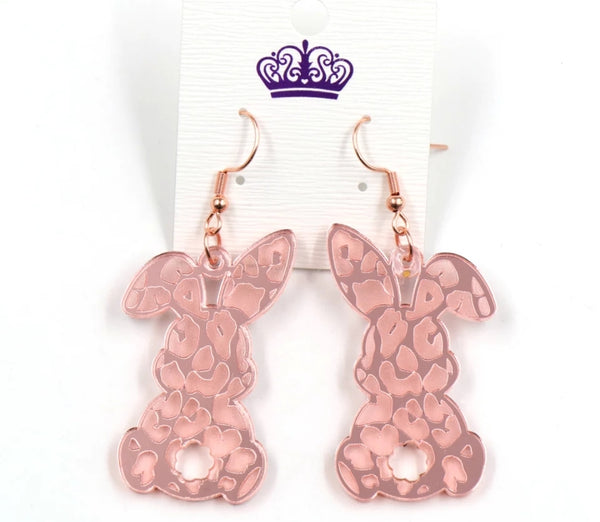 Rose Gold Laser Cut Bunny Earrings