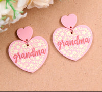 Grandma Heart Earrings