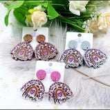 Mama Rainbow Glitter Earrings