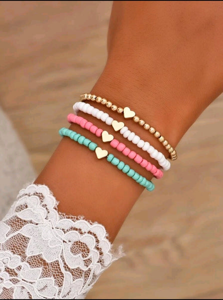 4 PC Beaded Bracelet Set