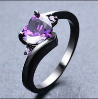 Purple Heart Black Ring