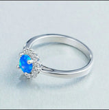 Blue Simulated Opal Ring