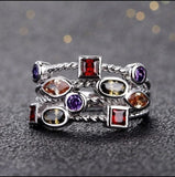 Multi Color Zircon Ring