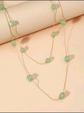 Green Acrylic Layered Necklace