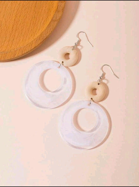 White & Clear Acrylic Earrings