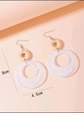 White & Clear Acrylic Earrings