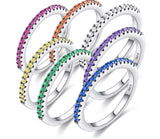 Color Gem Band Rings