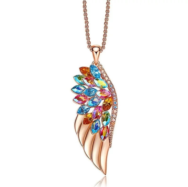 Feather Wing Rose Gold Necklace