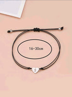 Letter Heart Adjustable Bracelet