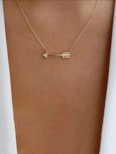 Gold Arrow Charm Necklace