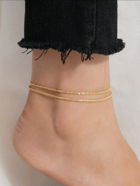 Gold Double Layer Anklet