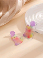 Ombre Color Cat Earrings