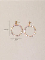 Circle AB Stone Earrings