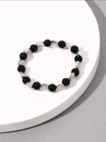 Black Bead Heart Bracelet