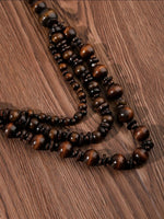 Long Wood Bead Necklace