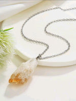 Natural Citrine Crystal Pendant Necklace