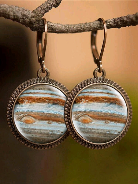 Nebula Round Drop Earrings